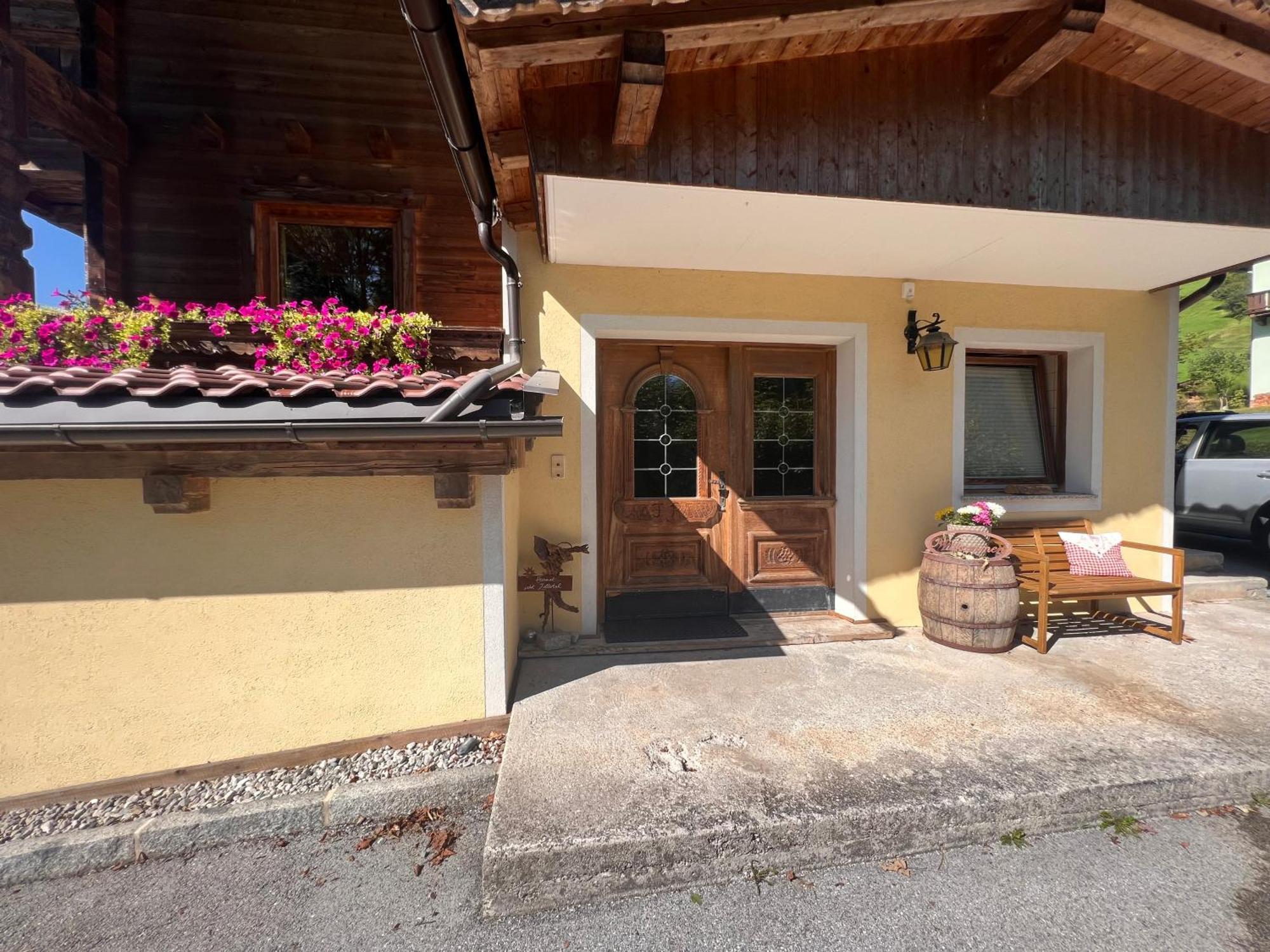 Ferienwohnung Gamsbock Panorama View Balkon, Gartensauna, Garten, Grillplatz Stumm Exterior photo